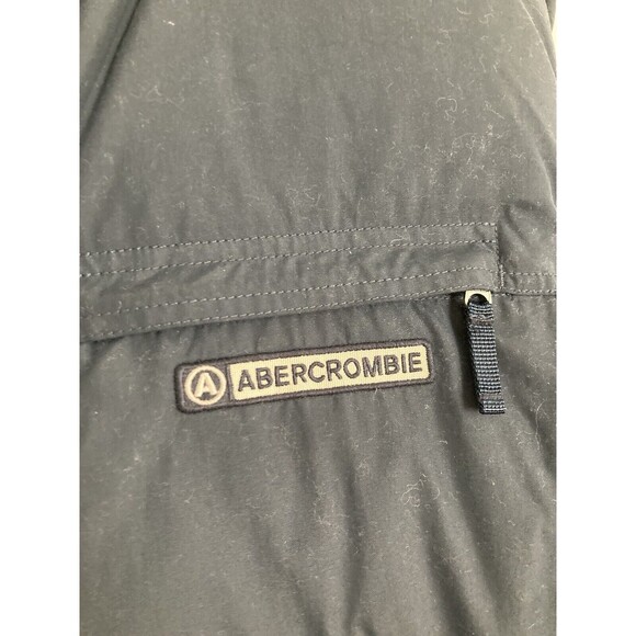 Vtg Y2K Abercrombie & Fitch Navy Puffer Vest Reversible LARGE Duck Down - Picture 2 of 13